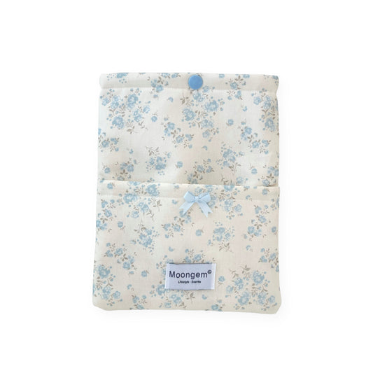Book & Kindle Sleeve - Baby Blue Floral