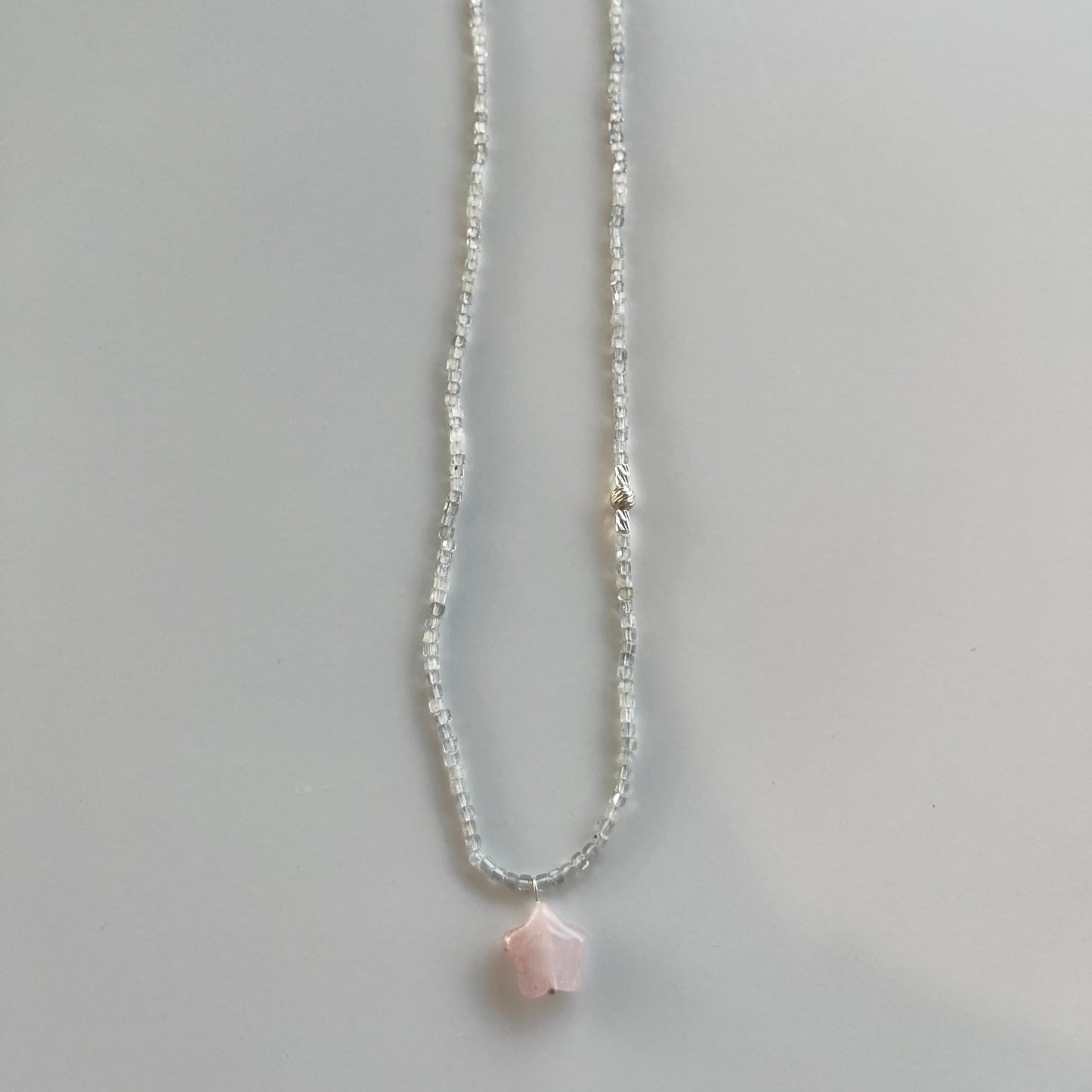 Moonstone & Pink Quartz Star Necklace