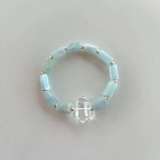 Aquamarine & Crystal Queen Bracelet