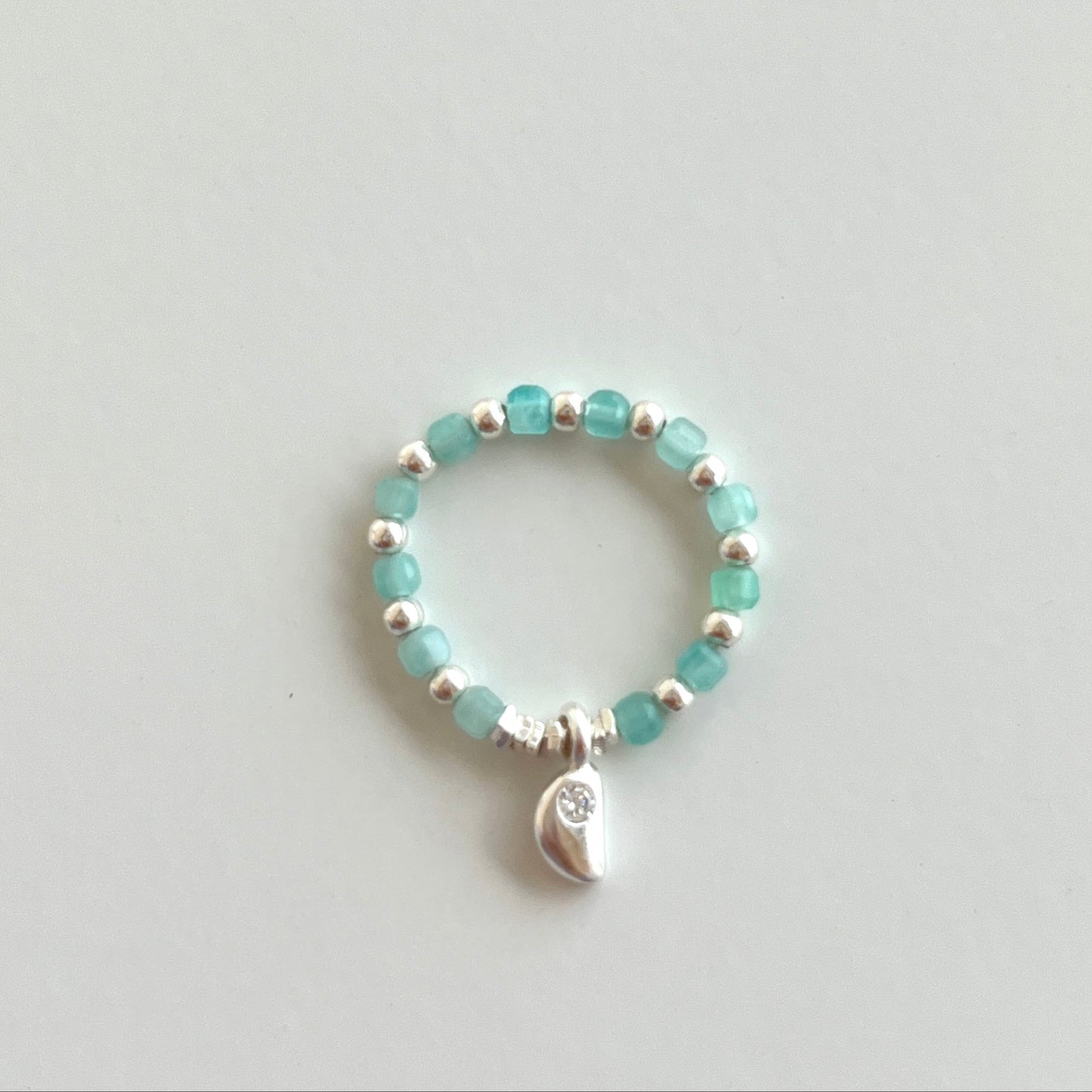 Amazonite Lake Blue With Pendant Ring