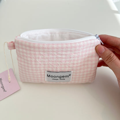 Flat Pouch Pink Check