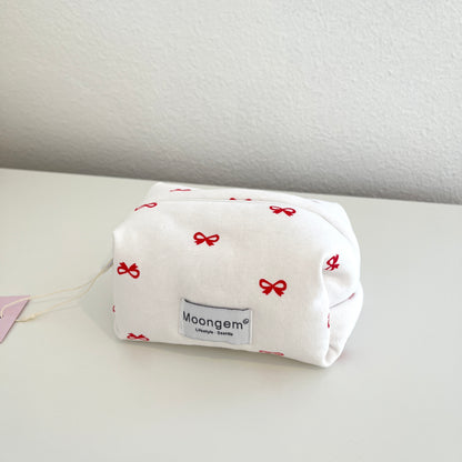 Makeup Pouch - Red Bow Tie