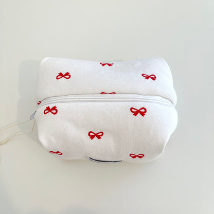 Makeup Pouch - Red Bow Tie