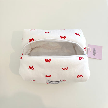 Makeup Pouch - Red Bow Tie