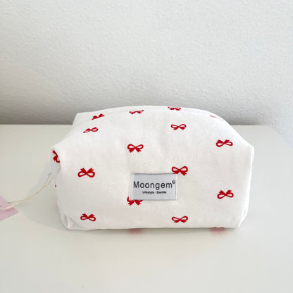 Makeup Pouch - Red Bow Tie