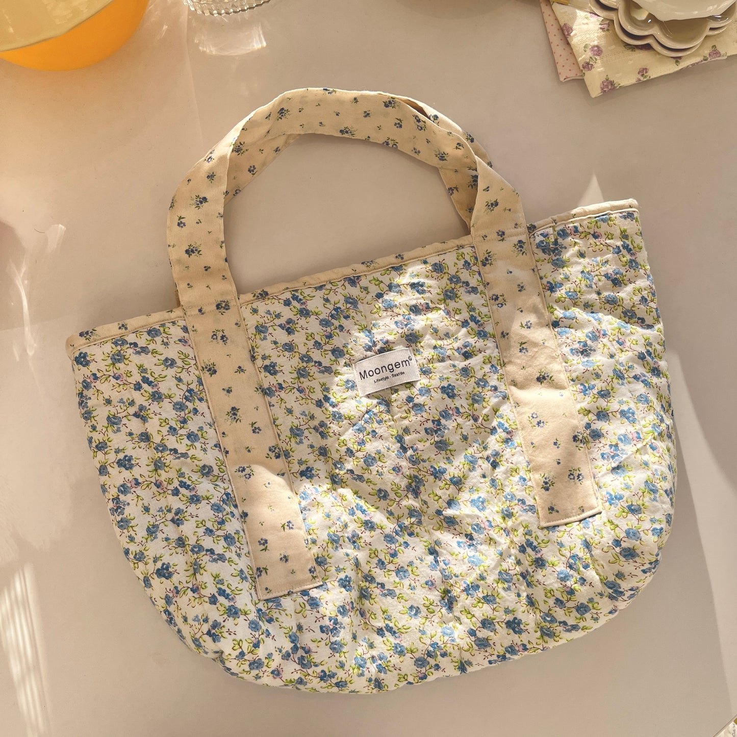 Tote Bag Fresh & Natural Blue Floral