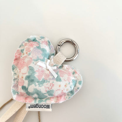 Keychain & Wristlet Pastel Pink Green Floral