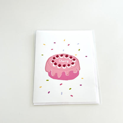 Cherry Cake Greeting Card