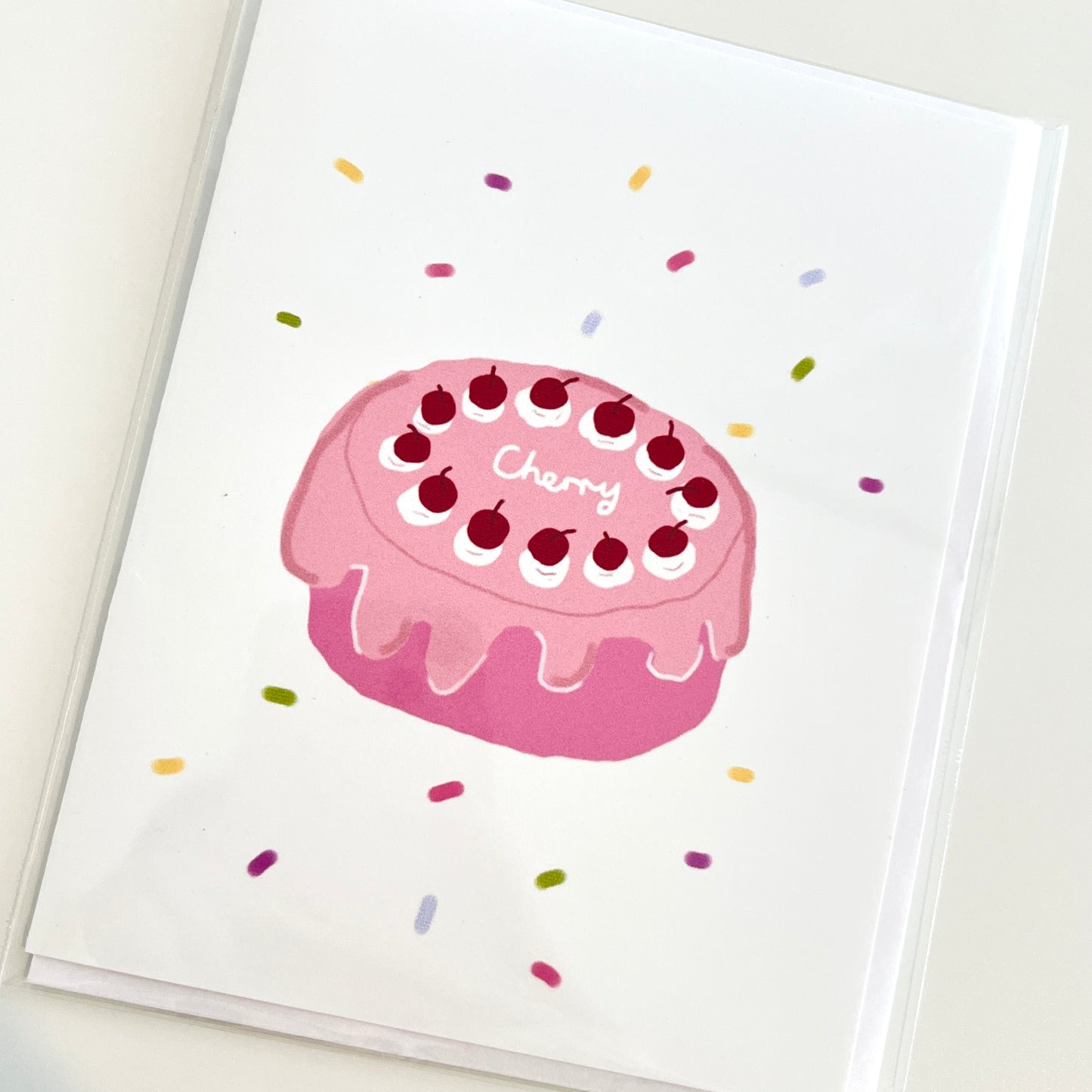 Cherry Cake Greeting Card