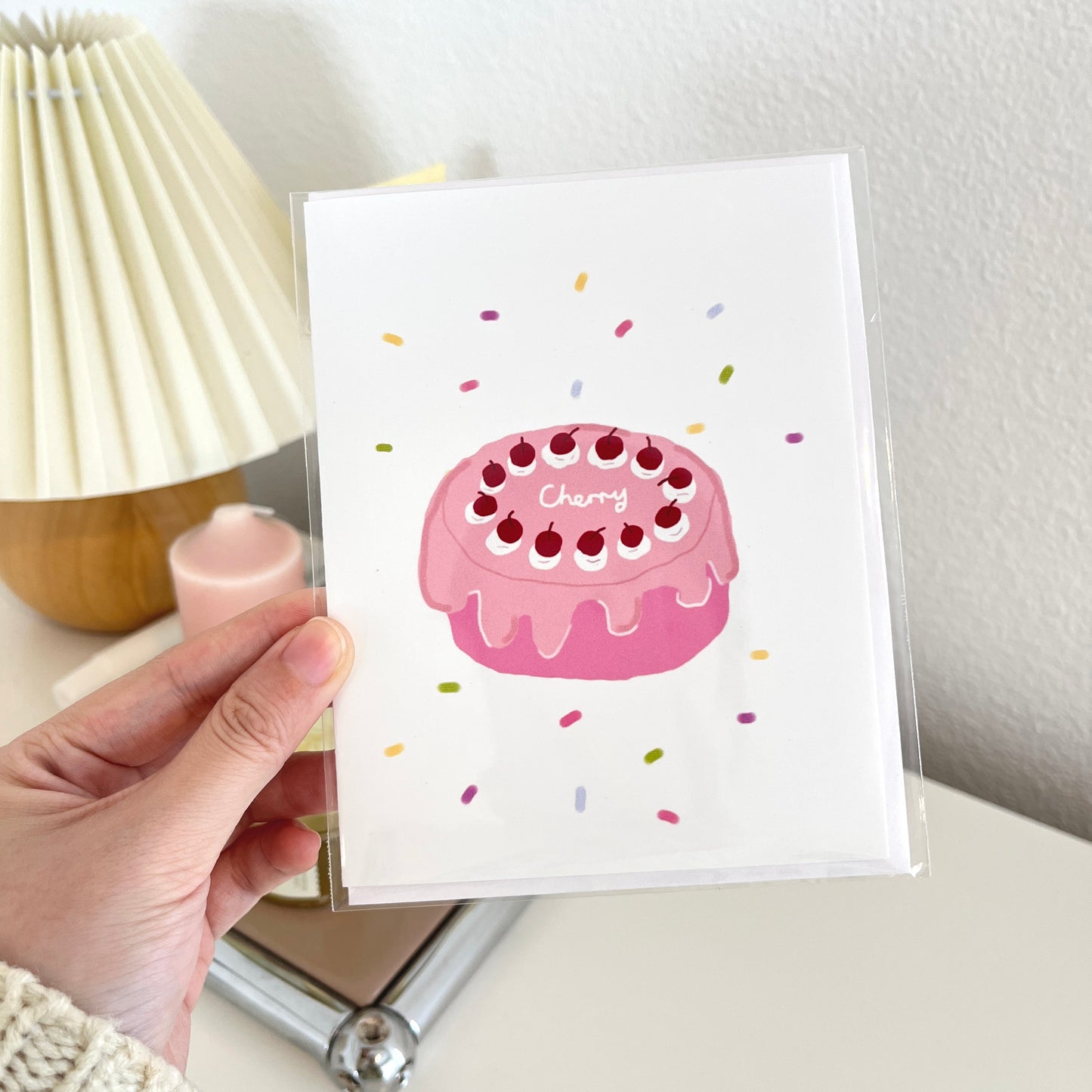 Cherry Cake Greeting Card