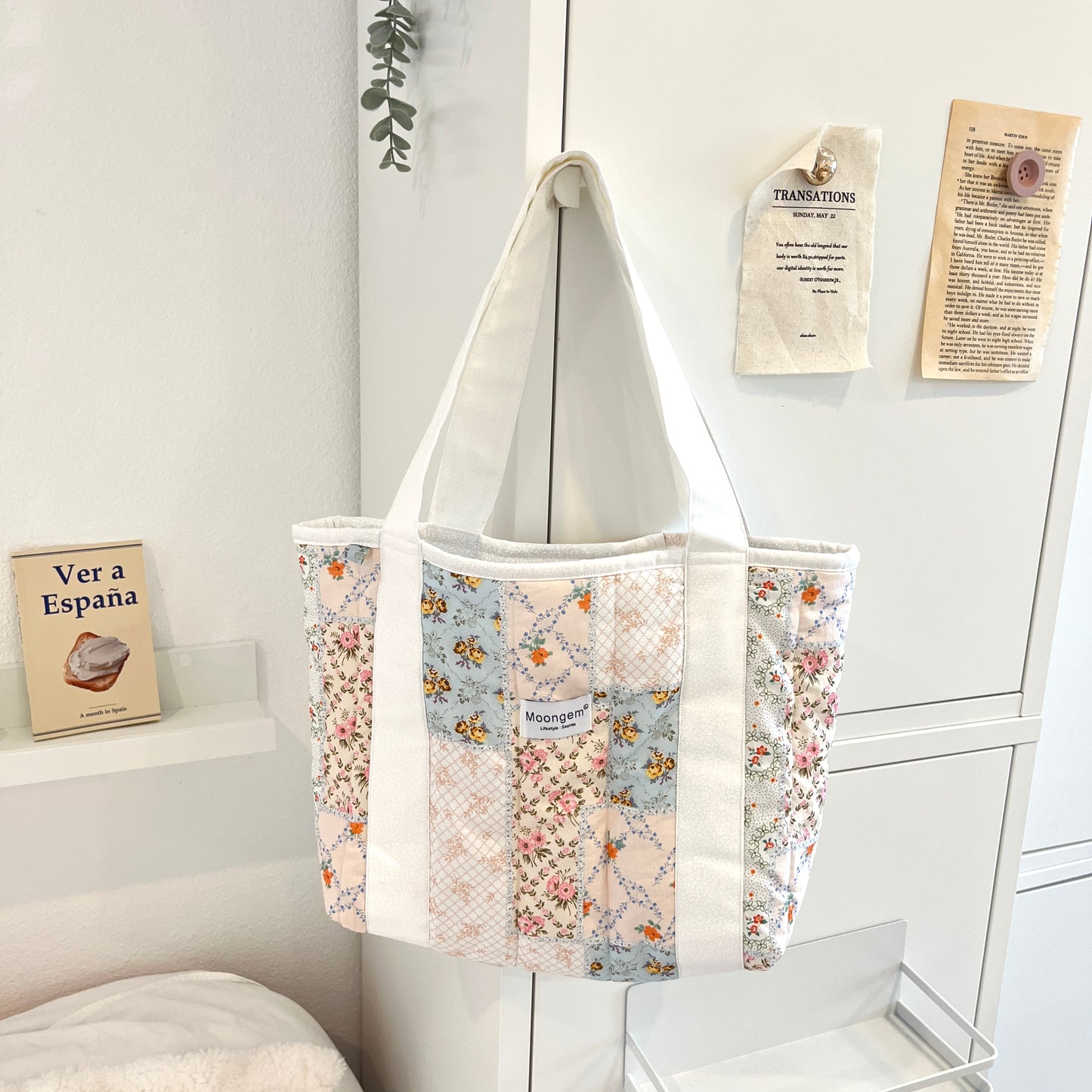 Tote Bag Floral Grid