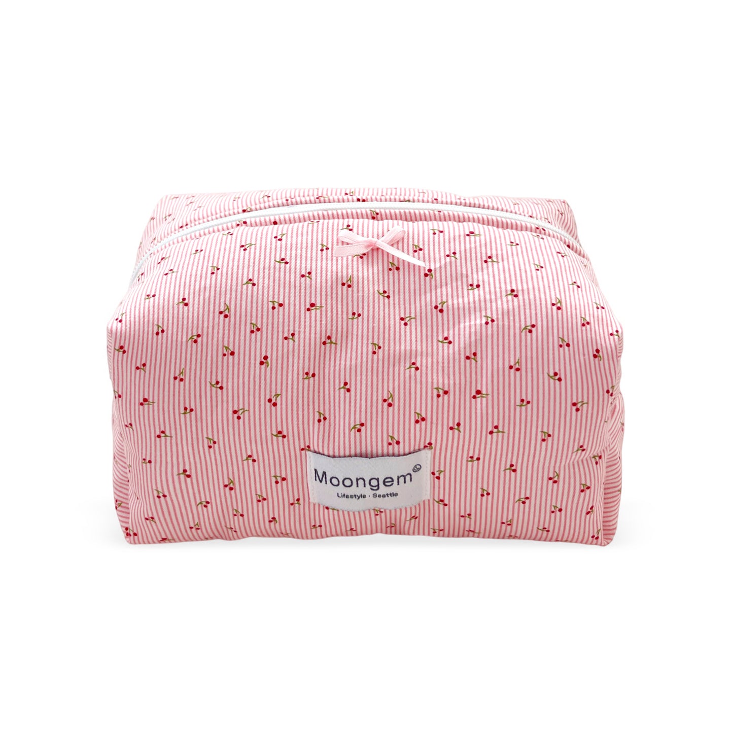 Makeup Pouch - Cherry Stripe