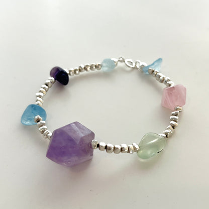 Amethyst & Rose Quartz Bracelet