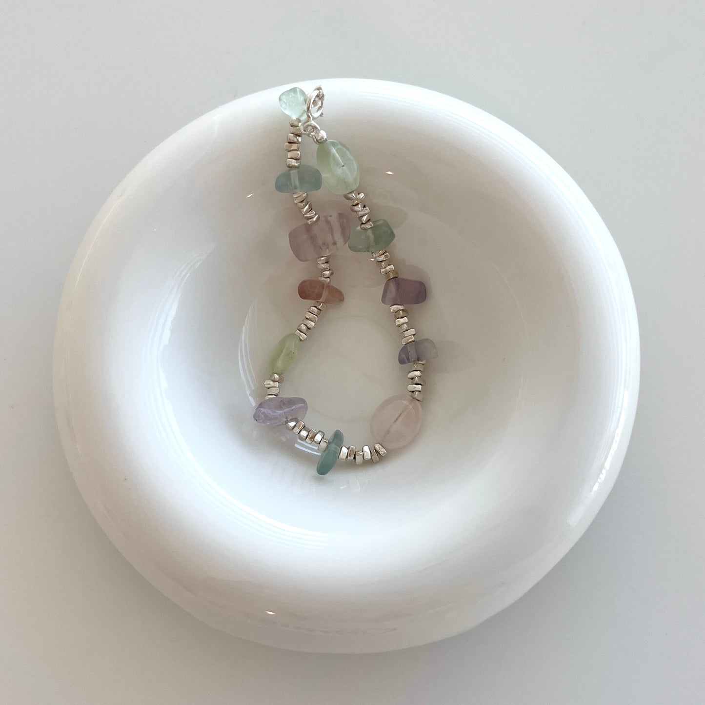 Prehnite & Rose Quartz & Fluorite Random Pastel Bracelet