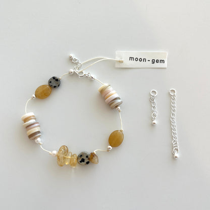 Citrine & Topaz & Shellfish String Bracelet