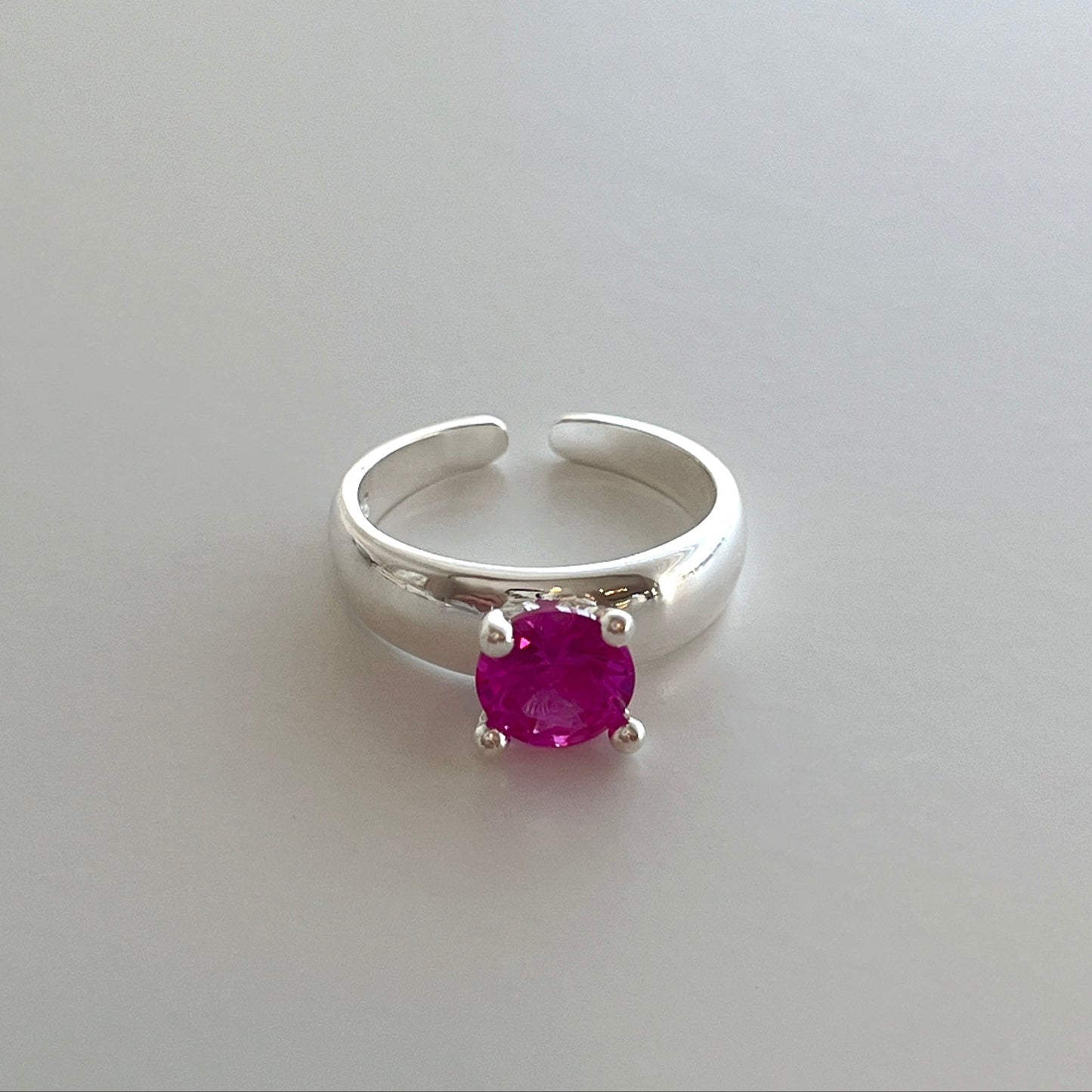 Rose Red Mellow Sterling Silver Ring