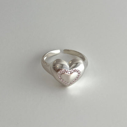 Mellow Sterling Silver Pink Heart Ring