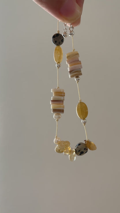 Citrine & Topaz & Shellfish String Bracelet