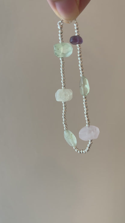 Prehnite & Fluorite & Rose Quartz Bracelet