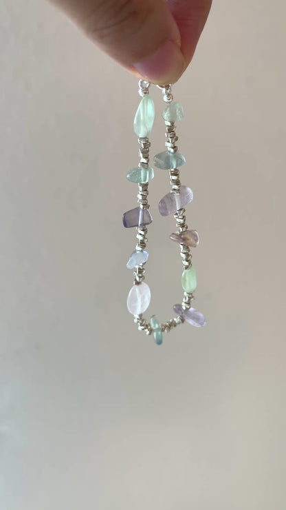 Prehnite & Rose Quartz & Fluorite Random Pastel Bracelet